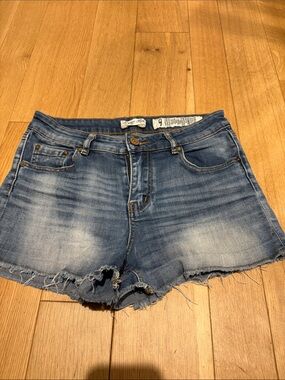 Indigo Rein Distressed Blue Denim Cutoff Shorts